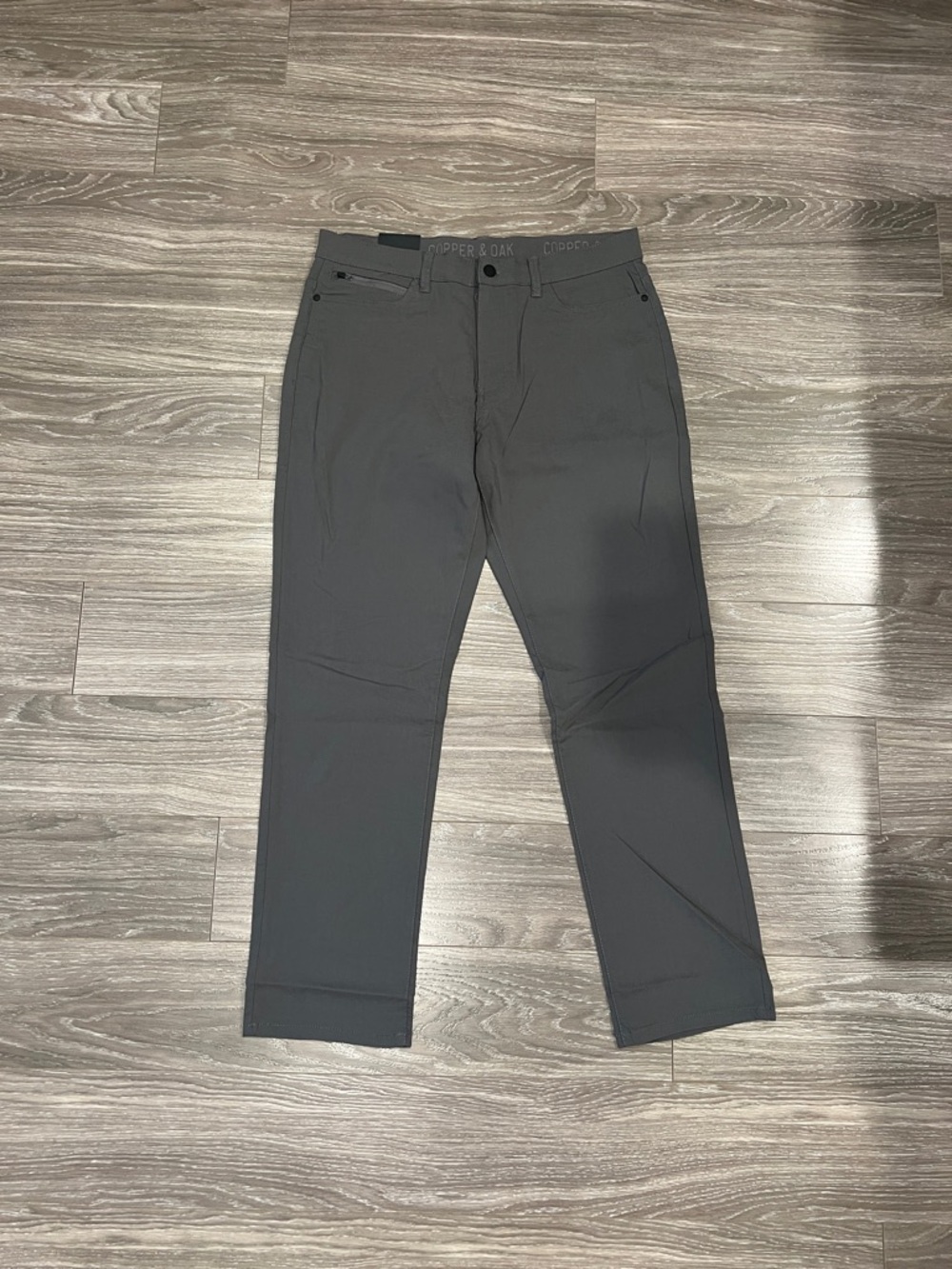Copper & Oak Men's Dark Gray Flat-Front Pants